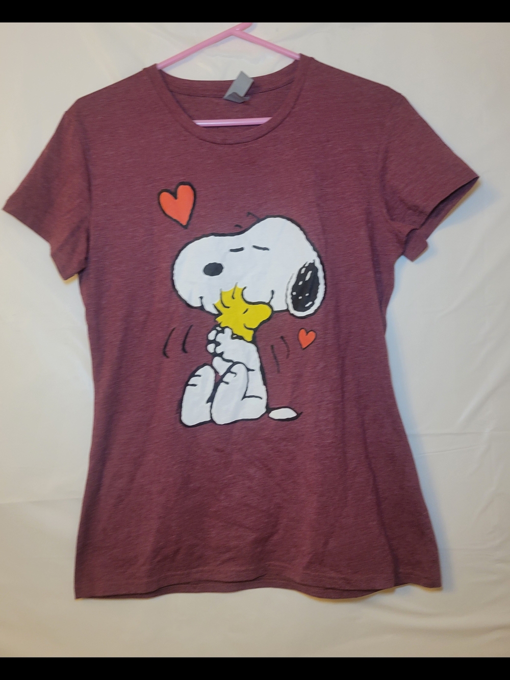 Women's Short Sleeve Snoopy Graphic Tee - Mauve